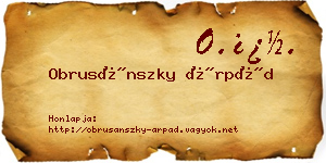 Obrusánszky Árpád névjegykártya